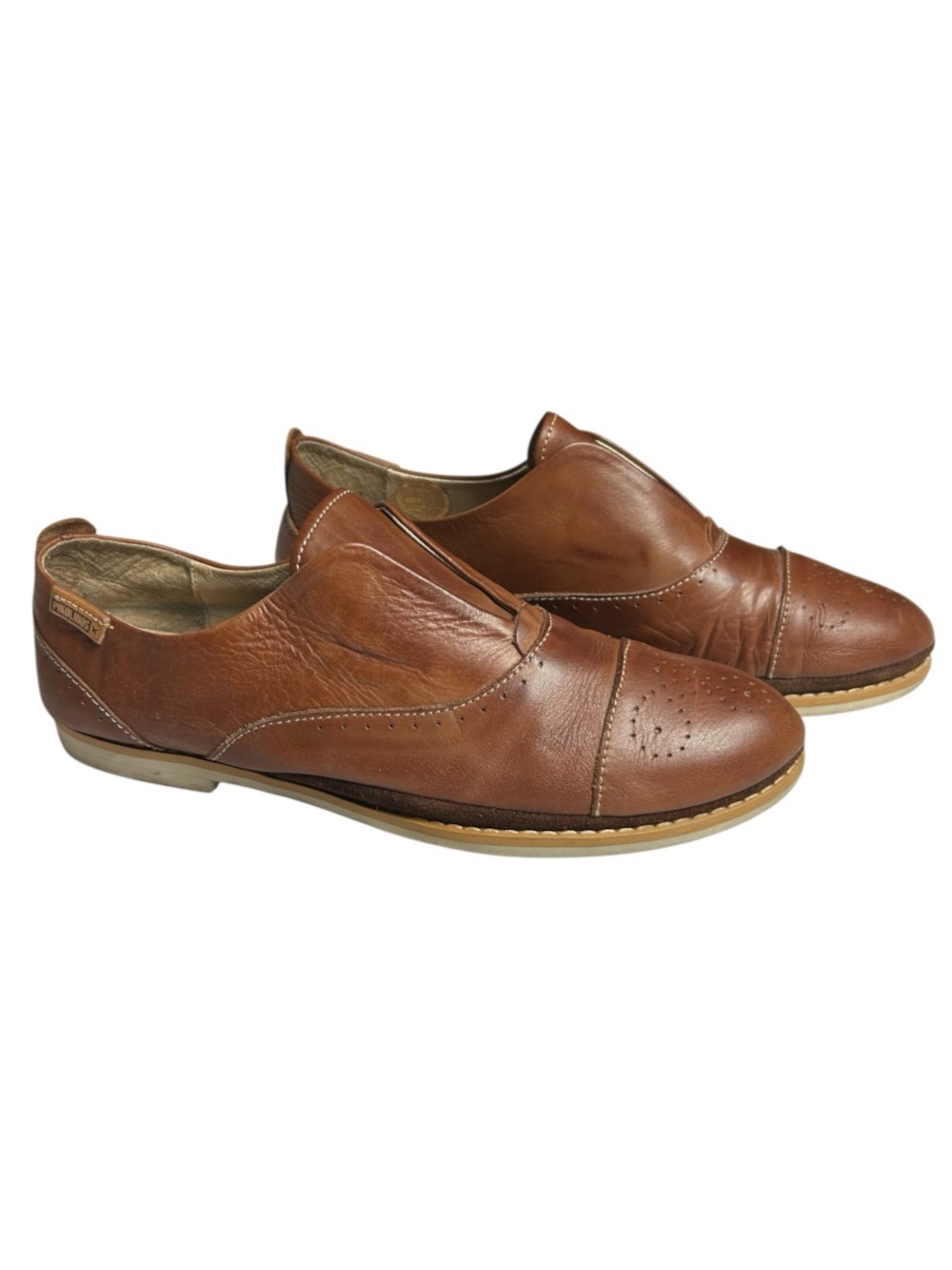 Pikolinos Pyrgos Tan Leather Slip On Oxford Loafers Size 39